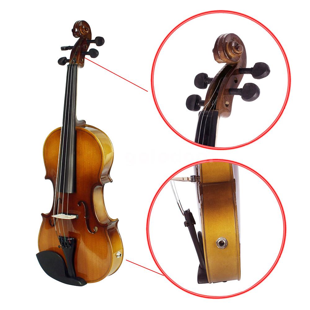 student 4/4 acoustic electric violin +case+bow+extra