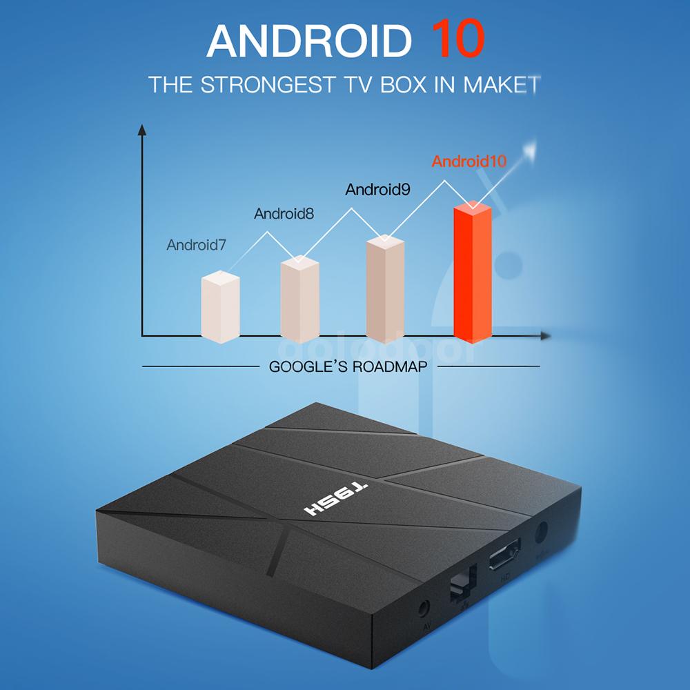 T95H Android TV Box 10.0 2GB RAM 16GB ROM Smart TV Box Allwinner H616  Quad-core 6K TV Box with 64bit,H.265, 3D, 2.4G WiFi, 10/100M Ethernet